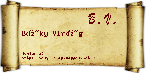 Béky Virág névjegykártya